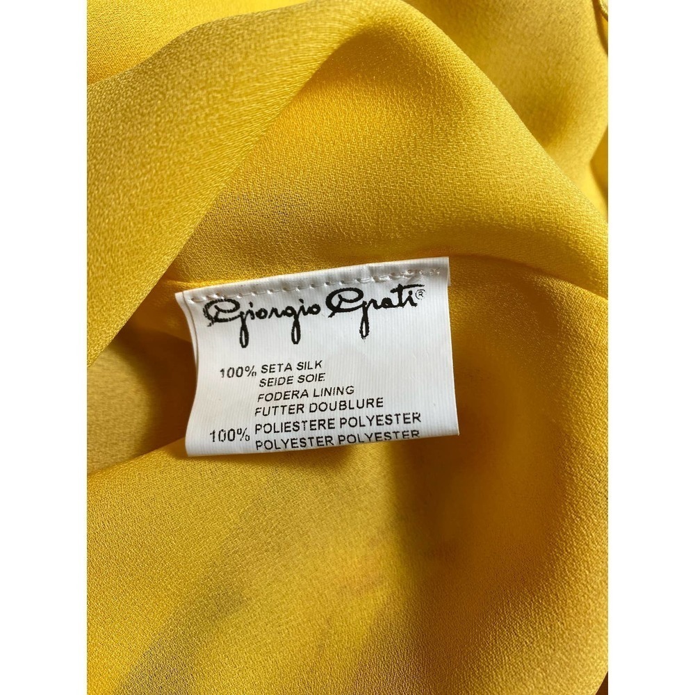 Giorgio Grati 100% Seta Silk Yellow/Red Floral dress - Picture 7 of 8